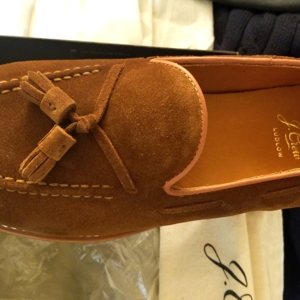 Shoes/Brown suede mocassin/tessel